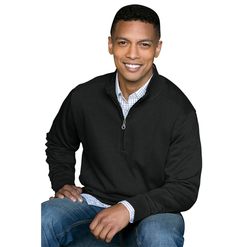 Premium Cotton 1/4-Zip Fleece Pullover