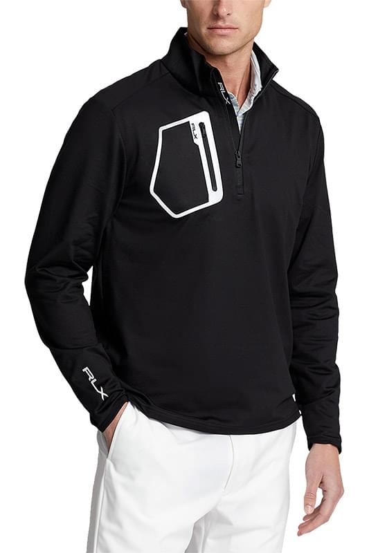 Brushed Back Tech Jersey ¼ Zip With Reflective Pocket